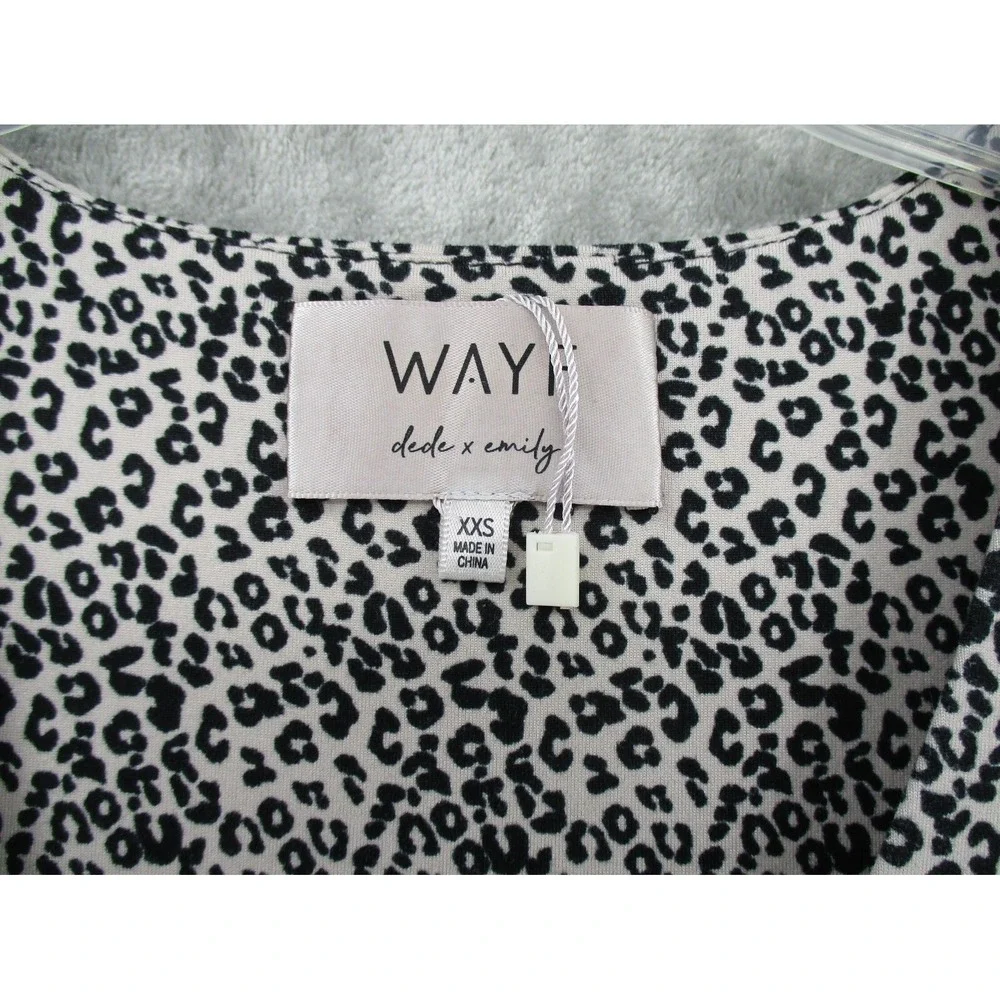 Wayf Dress Womens XXS Maxi Animal Print Stretch Knit Grunge Front Slit Statement